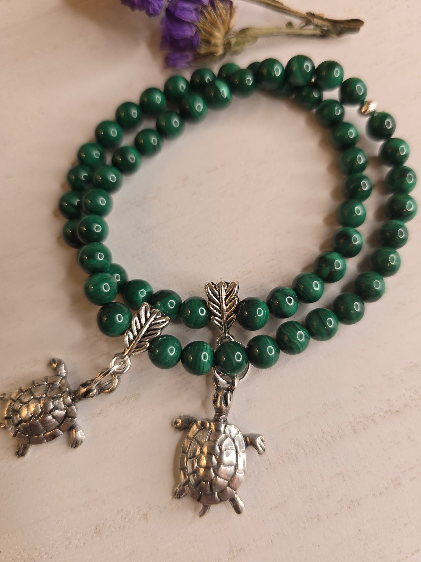 Malachite Turtle charm