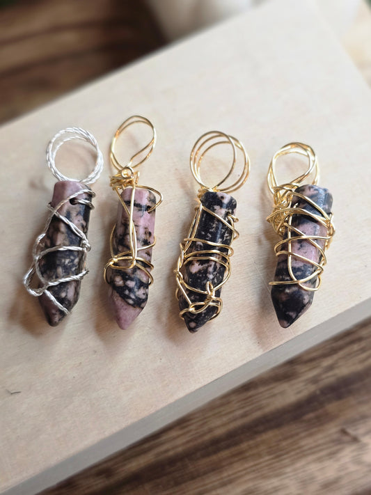 Rhondonite Handwired Pendants