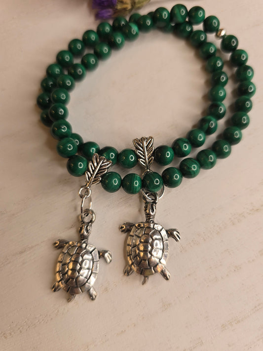 Malachite Turtle charm