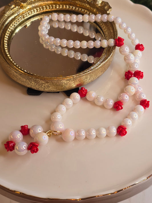 Rose bloom necklace