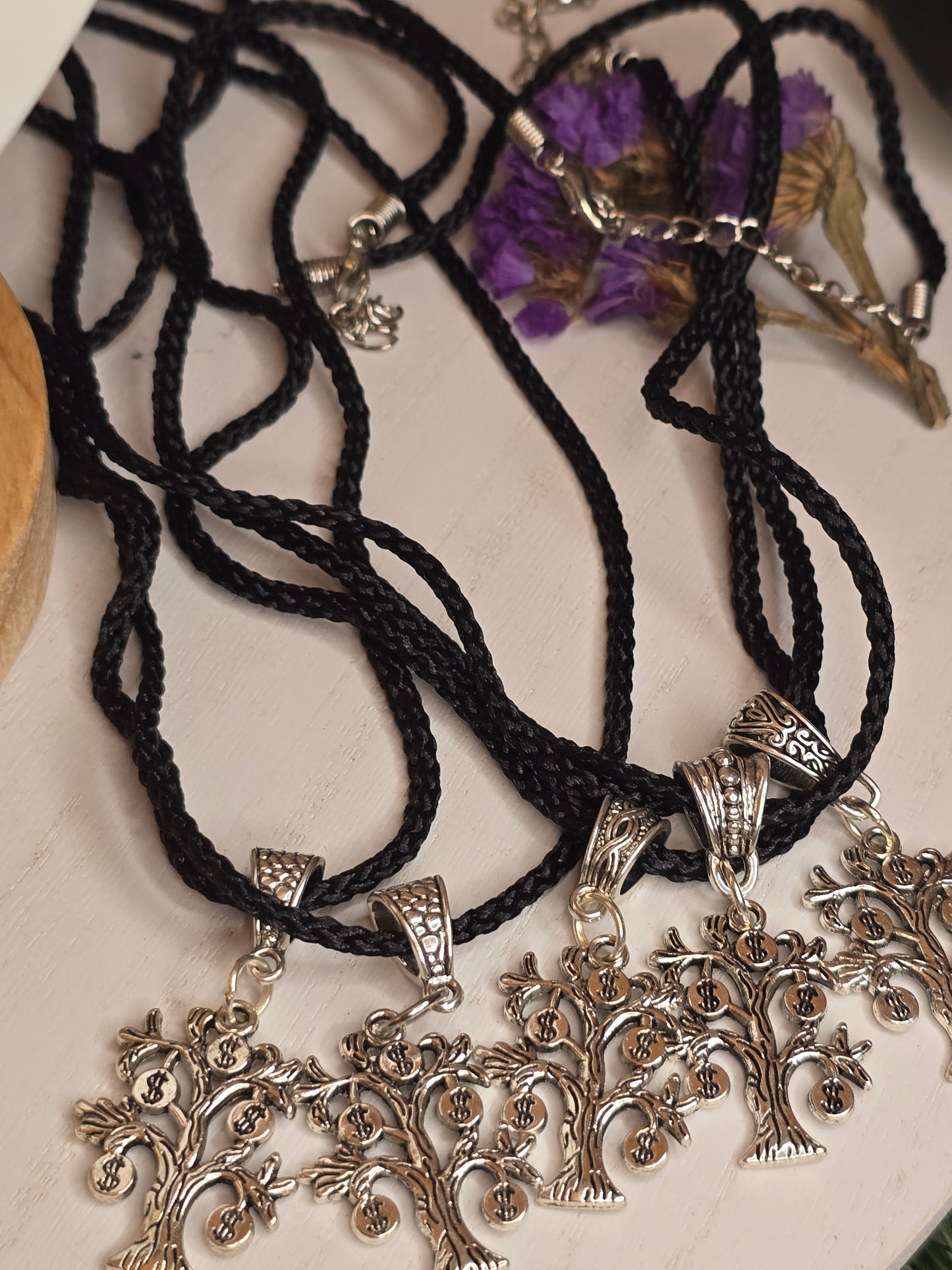 Money tree charm necklaces