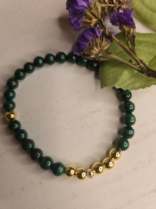 Malachite Gold Spacers