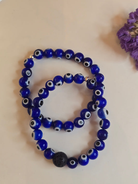 Blue evil eye bracelets