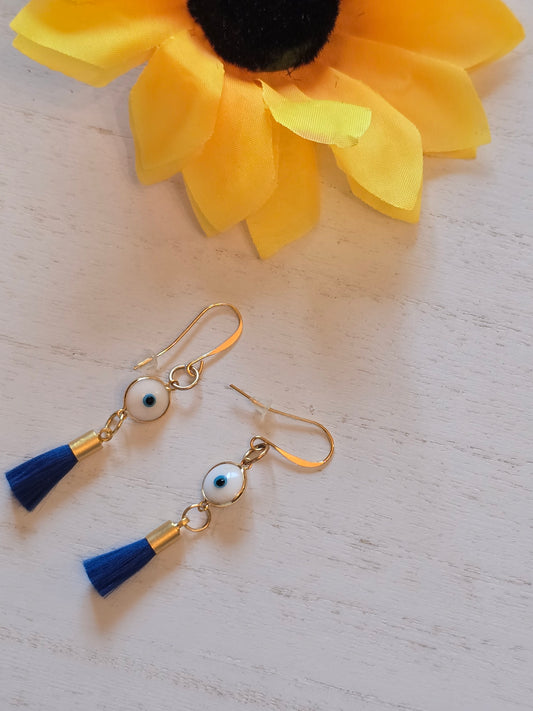 Blue tassel Earrings